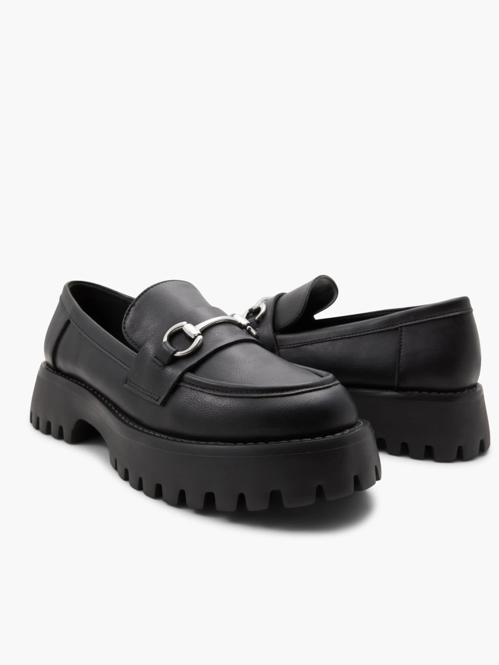 Call it Spring Clueless Chunky Black Vegan Leather Bit Loafers